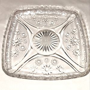 Vintage square dish with floral design